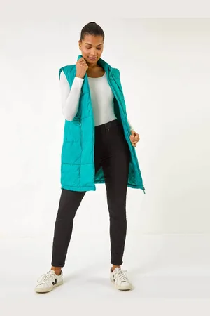 Roman Quilted Zip Detail Longline Gilet42