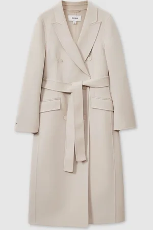 Reiss Maeve Wool Blend Double Breasted Blindseam Trench Coat32