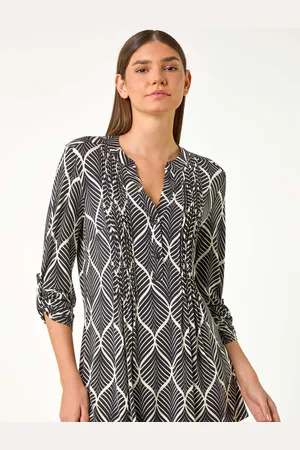 Roman Abstract Geo Tryk Bluse48