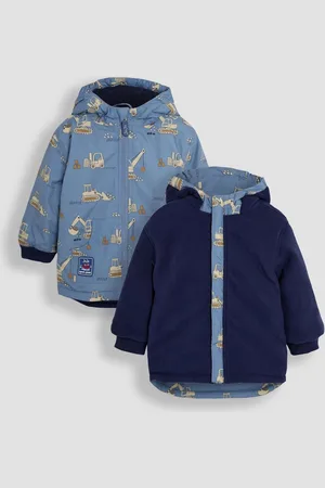 JoJo Maman Bébé Construction Reversible Fleece Lined Jacket8086cm