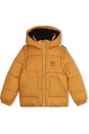 Timberland Yellow 2 in 1 Padded Coat and Gilet With Back Print10 år (140cm)