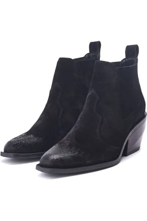 Moda In Pelle Shoon Alto Low Ankle Western Black Boots