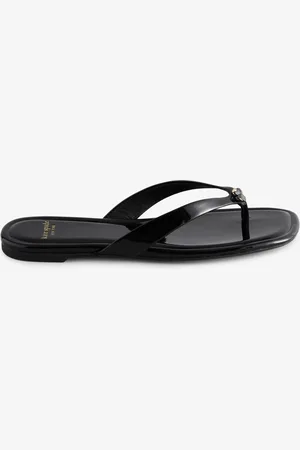 Kate Spade Flower Flip Flop Black Sandals6.5