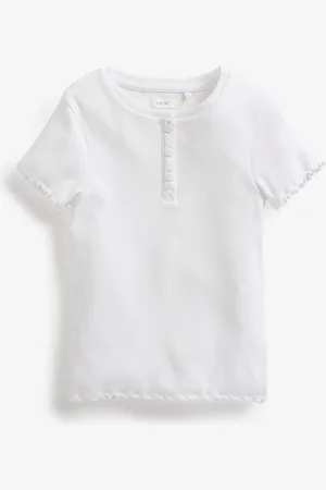 Next Ribbed Placket T-Shirt (3-16yrs)6 år (116cm)
