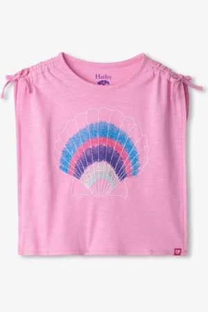 Hatley Purple 100% Cotton Shell Cinched Shoulder Top98104cm