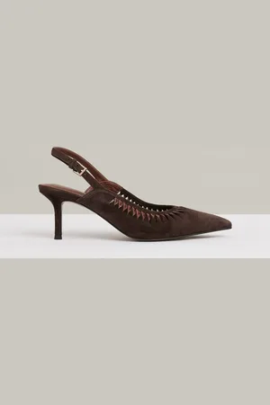 Reiss Cecily Suede Twist Detail Slingback Courtsko