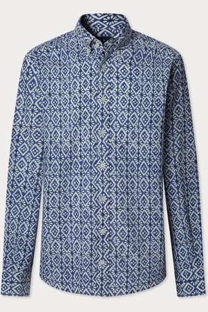 Hackett Batik Tryk Letvægts Bomuld SkjorterX-Large