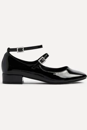 Linzi Alice Double Strap Embellished Buckle Mary Jane Shoes