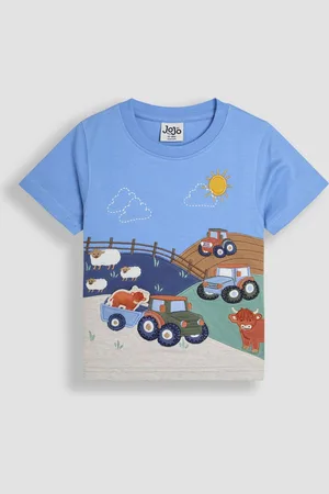 JoJo Maman Bébé Interactive Appliqué 100% Cotton T-Shirt110116cm