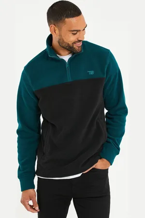 Threadbare Two Tone Quarter Zip Fleece JumperS
