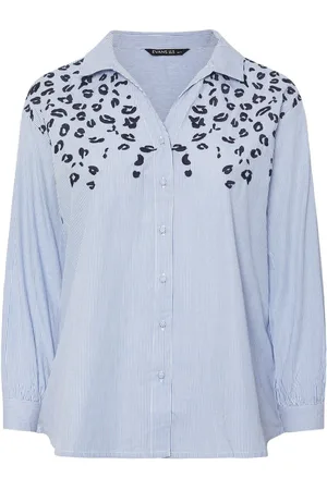 Evans Blue Stripe Embroidered 100% Cotton Shirt44
