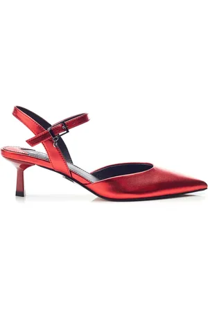 Moda In Pelle Jobourg Pointed Kitten Heel Strappy Black Shoes