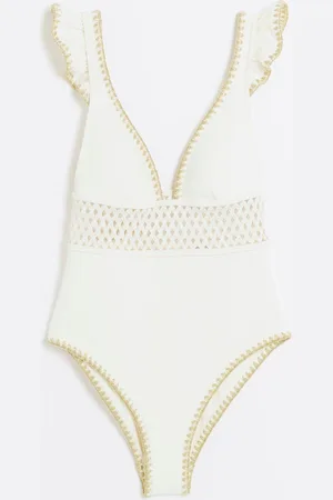 River Island Plunge Cutwork Swimsuit46
