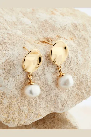 Next Vermeil Sterling Sølv Premium Collection Fresh Water Pearl DråbeøreringeEn