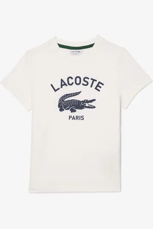 Lacoste Cream Signature Print T-Shirt10 år (140cm)