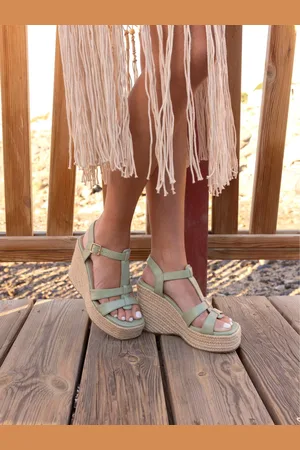 Novo BEATRIX Tbar Wedge Espadrille Sandalseu355