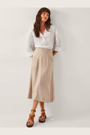 Monsoon Harper Linen A-Line Skirtxlarge