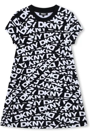 DKNY All Over Print Logo Black Dress10 år (140cm)