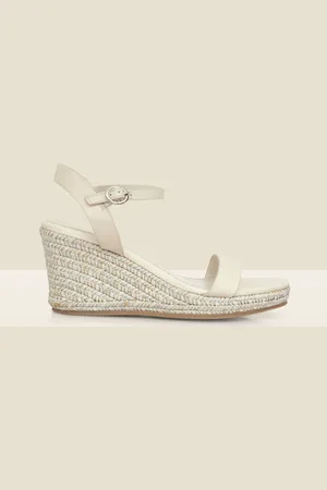 Sosandar Leather Metallic Wedge Sandalseu38