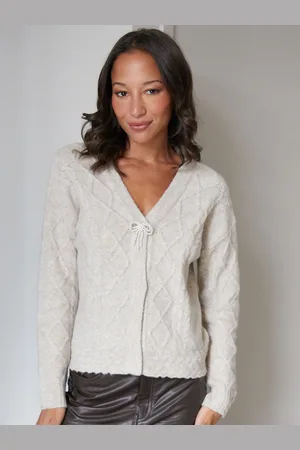 Threadbare Sløjfe Detail Cable Knit Cardigan42