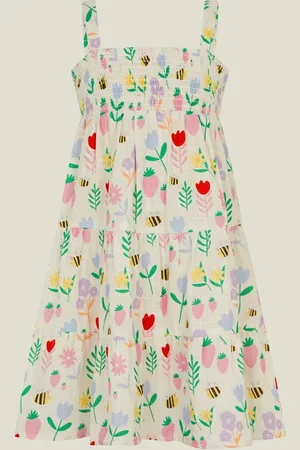 Accessorize Girls Floral Tiered 100% Cotton Dress5 - 6 år (110 - 116cm)