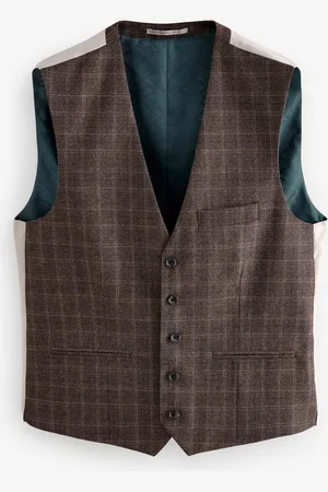 Next Brushed Check Suit Waistcoat50 Long (UK 40 L)