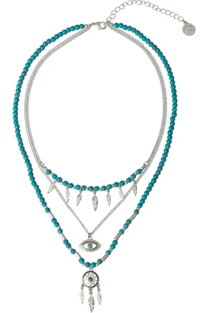 Bibi Bijoux Gold Tone Dreamcatcher Beaded Layered Necklaceen