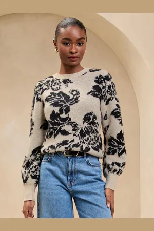 Lipsy London Floral Print Jacquard Knitted Jumper38