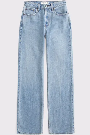 Abercrombie & Fitch Blue Curvy 90s Relaxed Clean Hem Jeans40