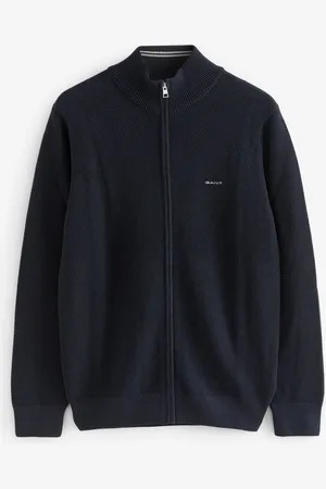 GANT 100% Bomuld Pique Cardigan med lynlås4XL