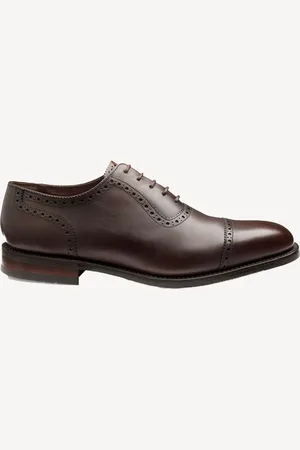 Loake Dk Calf Semi Broguesko Brown Sko
