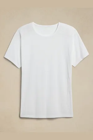 Banana Republic Sheer Ribbed Rund hals T-shirtL