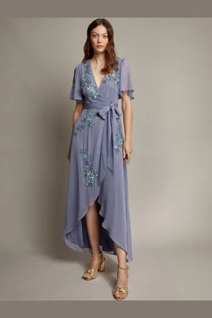 Monsoon Sarah Floral Print mbellished Maxi Wrap Dress50