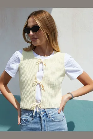 Threadbare Slips Strikket Vest Med Front