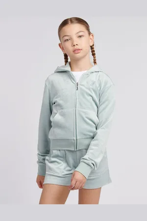 Juicy Couture Lyserød Piger Tonal Velour Zip Up Hættetrøje140146cm