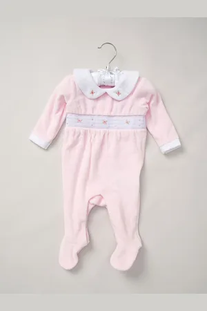 Rock-a-bye Baby Boutique Blue Velour All-In-One Sleepsuit6 - 9 måneder (68 - 74cm)