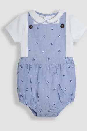 JoJo Maman Bébé 2-Piece Anchor Print Dungarees & Body Set8692cm
