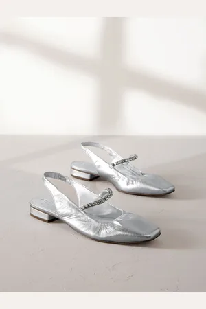 Next Signature Leather Square Toe Sling Back Mary Janes Shoes