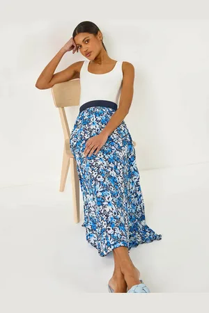 Roman Floral Print Pleated Skirt44