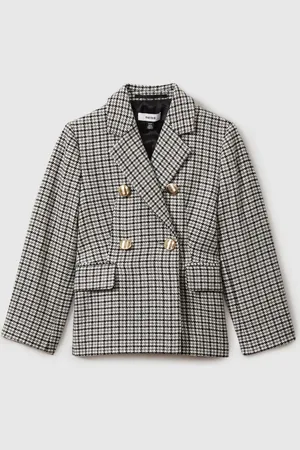 Reiss Charlie Checked Double Breasted Suit Blazer13 - 14 år (158 - 164cm)