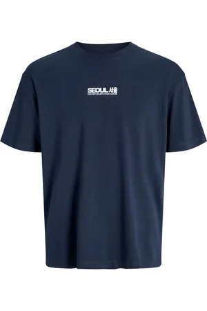 JACK & JONES Seoul Graphic Print Back 100% Cotton T-ShirtL