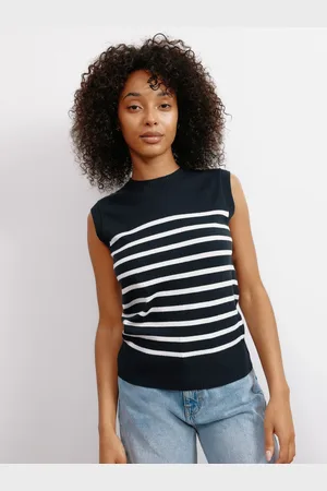 Albaray Blue Cashmere Blend Stripe Tank38