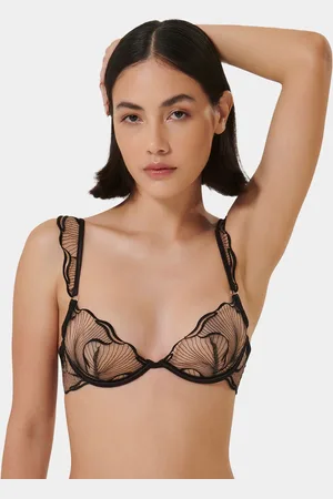 BlueBella Marabel Plunge Underwired Sheer Embroidered Bra85DD