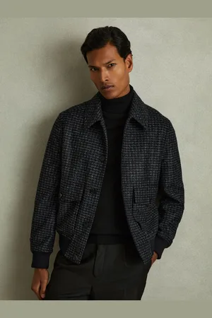 Reiss Packer Puppytooth Check Bomber JakkeXS