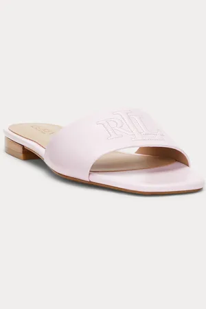 Ralph Lauren Everley Logo Nappa Læder Slide Sandaler