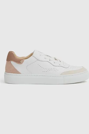 Reiss Amanda Leather Contrast Detail Trainers