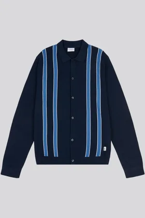 U.S. Polo Assn. U. S. Polo Assn Mens Vertical Stripe Knit CardiganMiddel