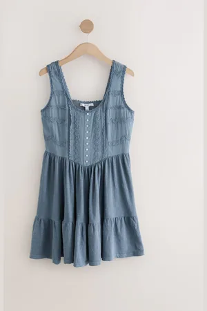 Next Broderi Korset Talje Mini 100% Bomuld Kjole38
