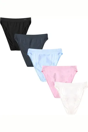 Boux Avenue High Leg Sømfri Sort String 5 PakkeS