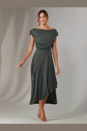 Jolie Moi Asymmetric Drape Midi Dress40